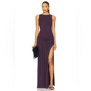 YLLW THE LABEL Estelle Dress, XS in Plum